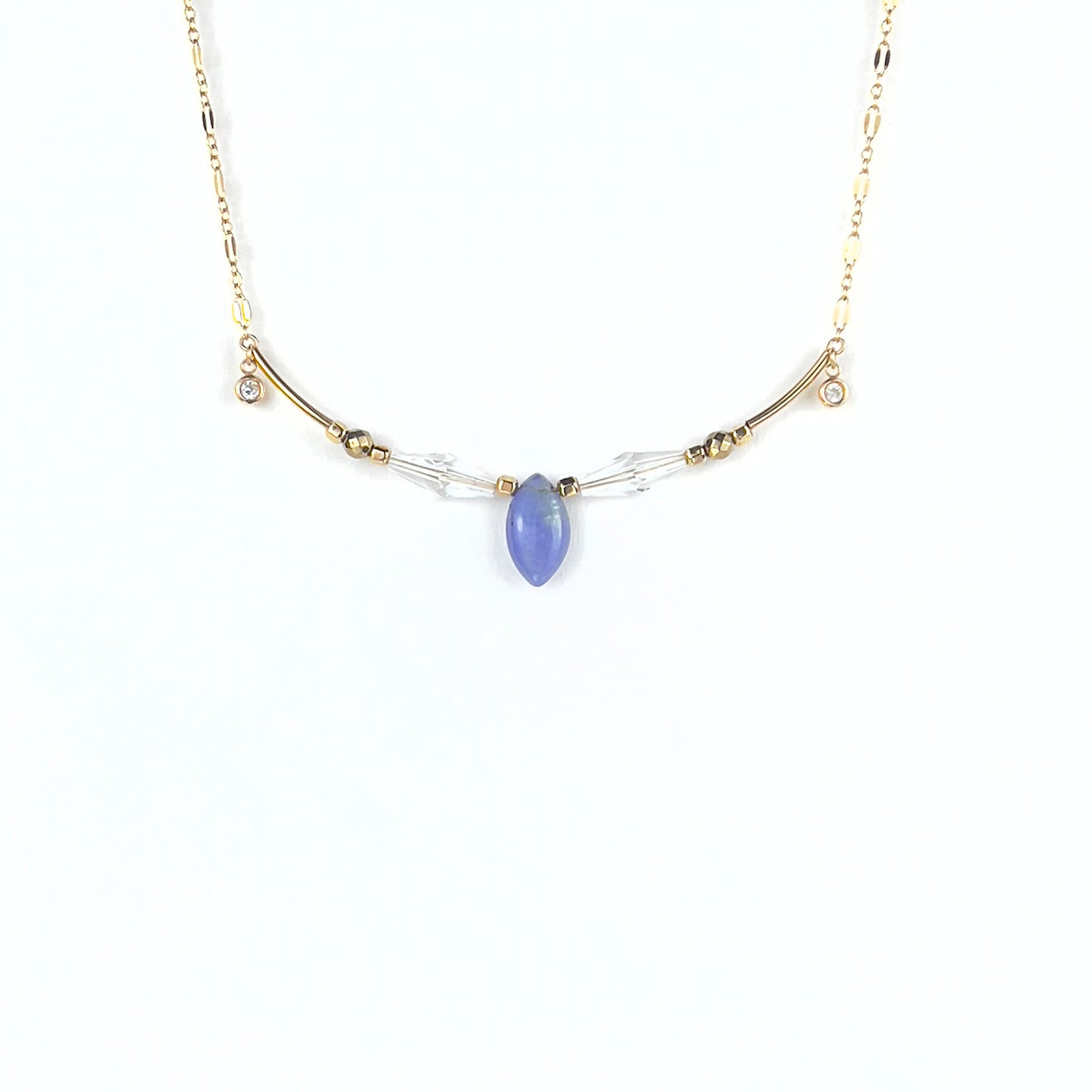 The Archer - Bi-Tanzanite Bow Necklace